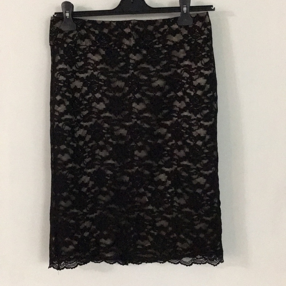 Elegant black lace layered skirt banana republic